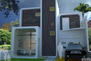Desain Rumah Mungil 2 Lantai dengan Taman Kecil